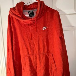 ORANGE NIKE COWL NECK HOODIE